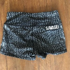 NWOT Savage Barbell Booty Shorts